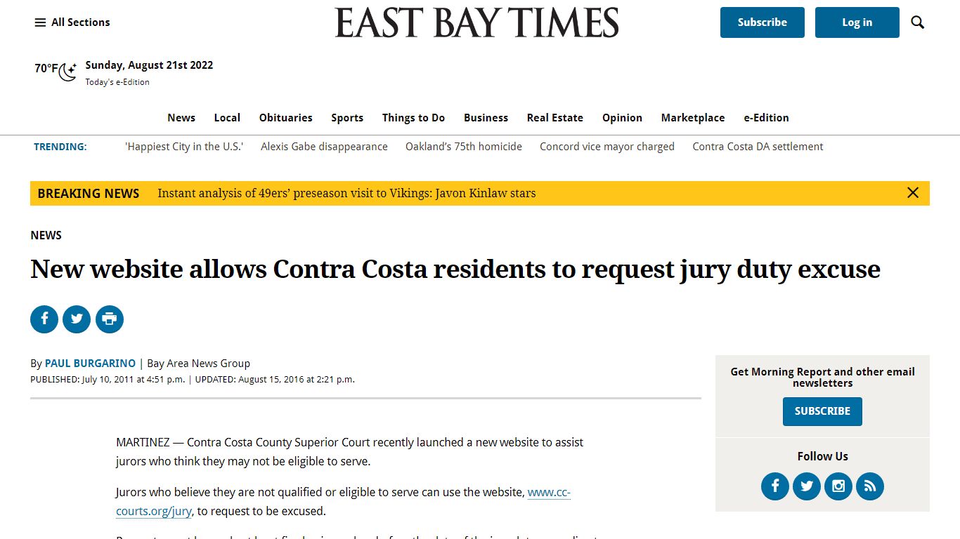 New website allows Contra Costa residents to request jury duty excuse